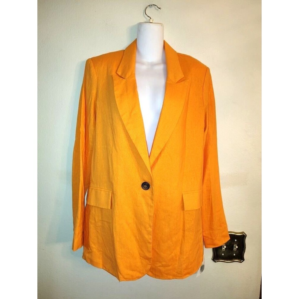New with tag Amazing Women's And Now This Orange Linen Rayon Summer Jacket Sz S